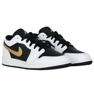 air jordan 1 low black and gold kids